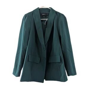 New Torrid Studio Longline Blazer 00 M L 10 Green Refined Crepe 2-Button Lined